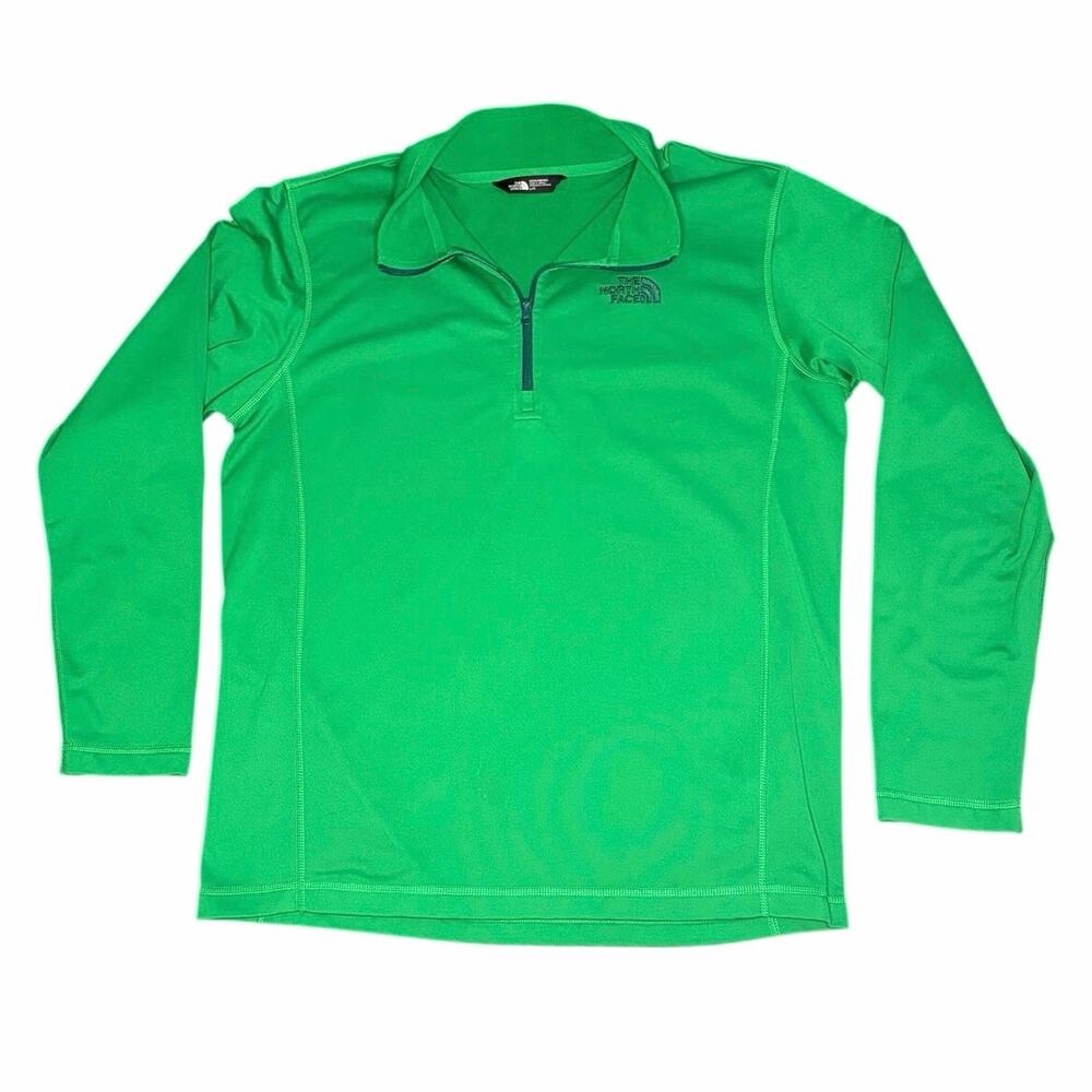 The North Face Mens 1/4 Zip Pullover Size Large Green Long Sleeve